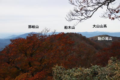駒の尾山方向