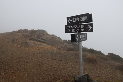 コヤマノ岳への分岐