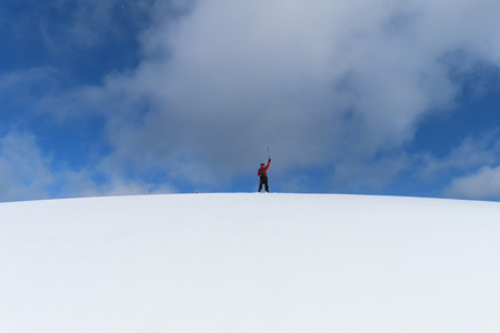 山頂直下の大雪原