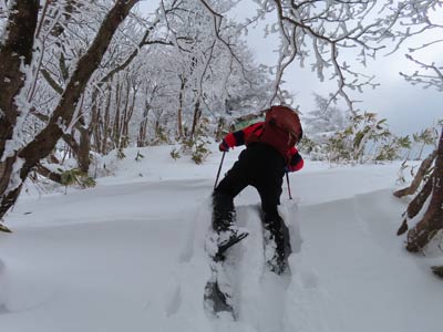 雪庇の壁