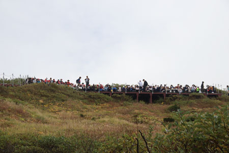 大山頂上にて昼食